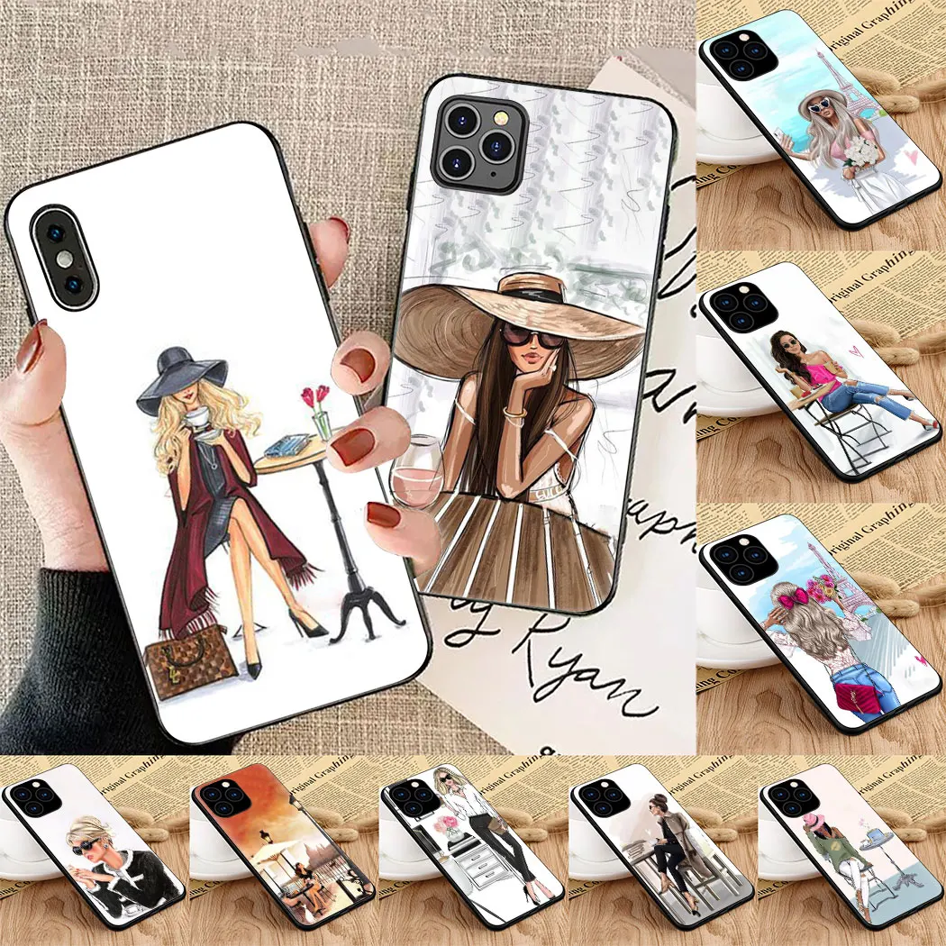 Принцесса девушка Босс кофе Мягкий силиконовый чехол для телефона iPhone 5 6 7 8 11 5S 6s