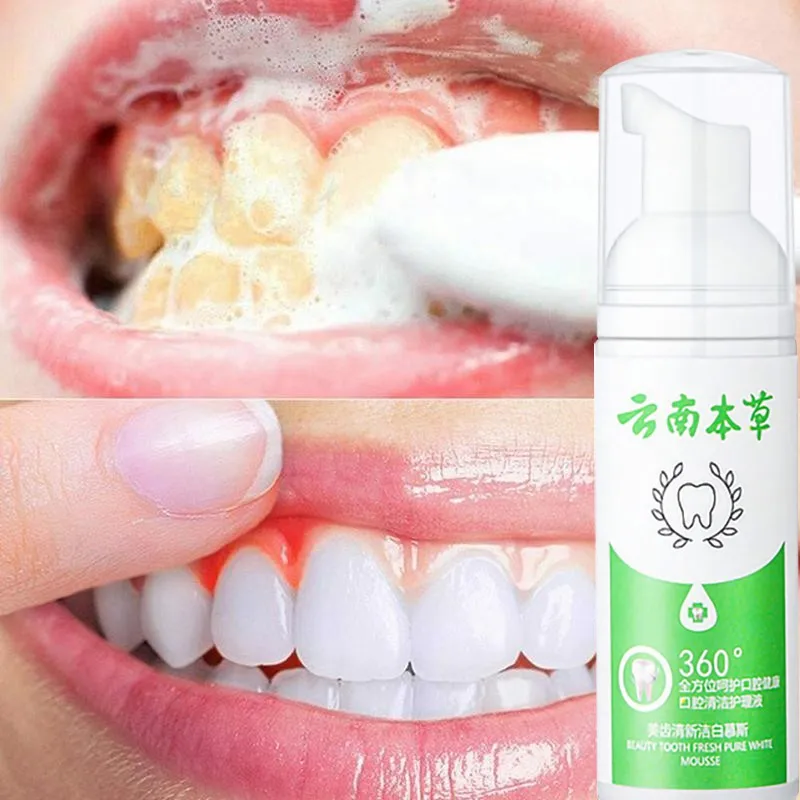 Гигиена полости рта прессования зубная паста натуральный Тип штампованной детали мусс зубная паста пена для мытья рта Отбеливание зубов
