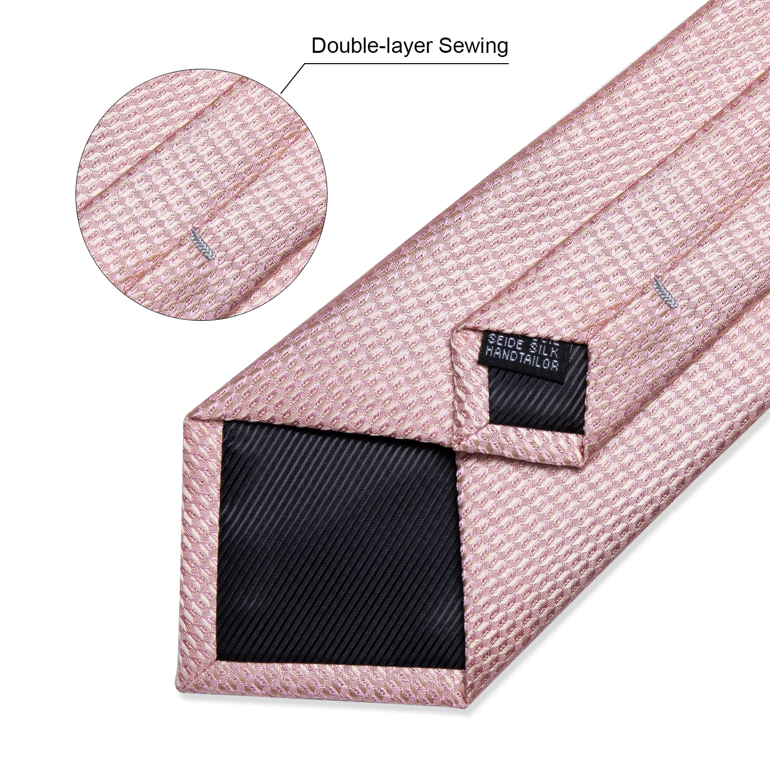 Men Tie Solid Pink Color Formal Wedding Necktie Silk Jacquard Woven Tie Handkerchief Cufflinks For Men Business Suit