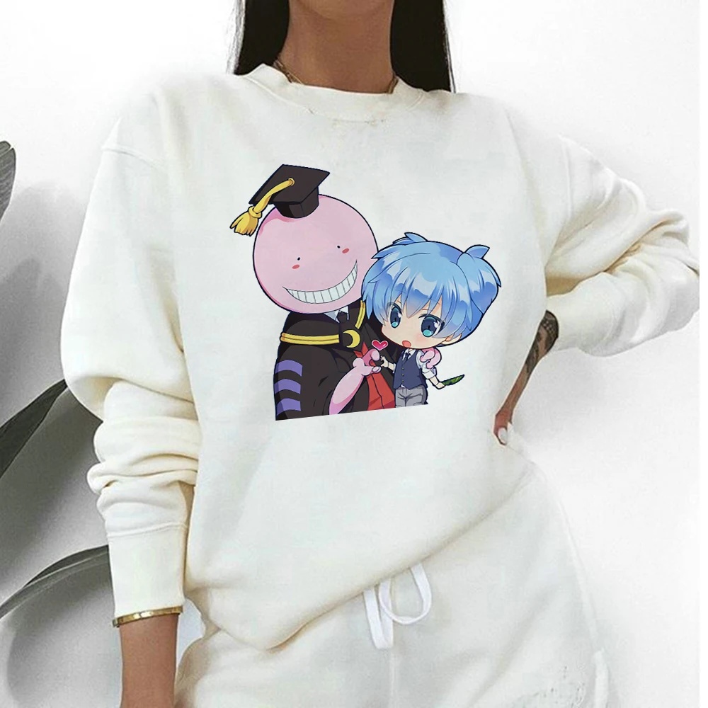Harajuku Sweatshirt Streetwear Women Koro Sensei Anime Fashion Aesthetic Adventure Time Pullover 90s Y2k Long Sleeve Comfort