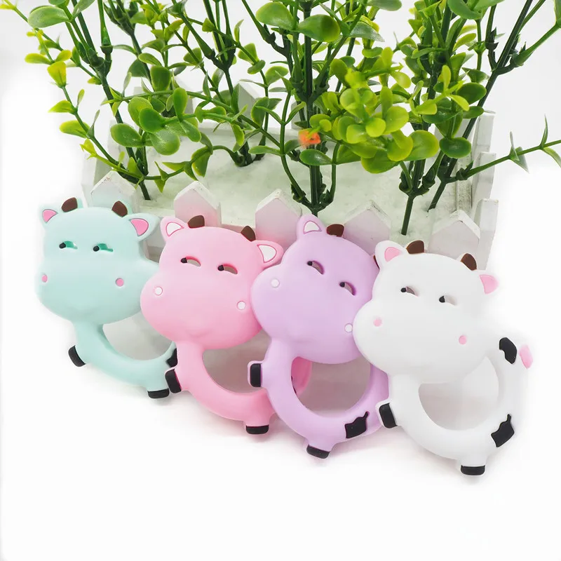 

Chengkai 1PC Silicone Milk Cow Teether DIY Baby Animal Pendant Nursing Sensory Bunny Teething Pacifier Dummy Jewelry Toy