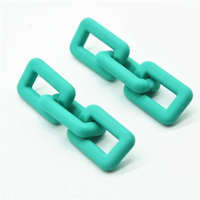 Simple Solid color Acrylic Chain Drop Earrings For Woman Fashion Korean exaggeration Big earrings Gift Jewelry  2022
