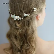 Элегантный свадебный головной убор цвета слоновой кости, набор из жемчужных зажимов, свадебные гребни ручной работы, свадебные аксессуары tocados de novia tocados para novia accessori sposa