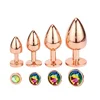 Mini small medium large set Crystal Heart round rose gold rainbow Metal anal beads butt plug Jewelry insert vibrator sex toy 1