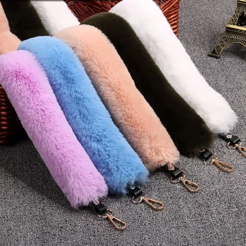 

Multicolor Replacement Bag Handles 40cm 100 cm Length Women Plush Strap Ladies Faux Fur Shoulder Strap Bag Belt for Handbag