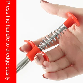 

Pipe Drainage Facility Sewer Toilet Tool Manual Toilet God Claw Poke Hair Cleaning Clogging Household Artifact Kitchen Metal