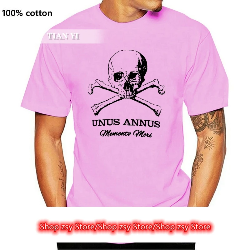 Men Funy T shirt Unus Annus Skull and 