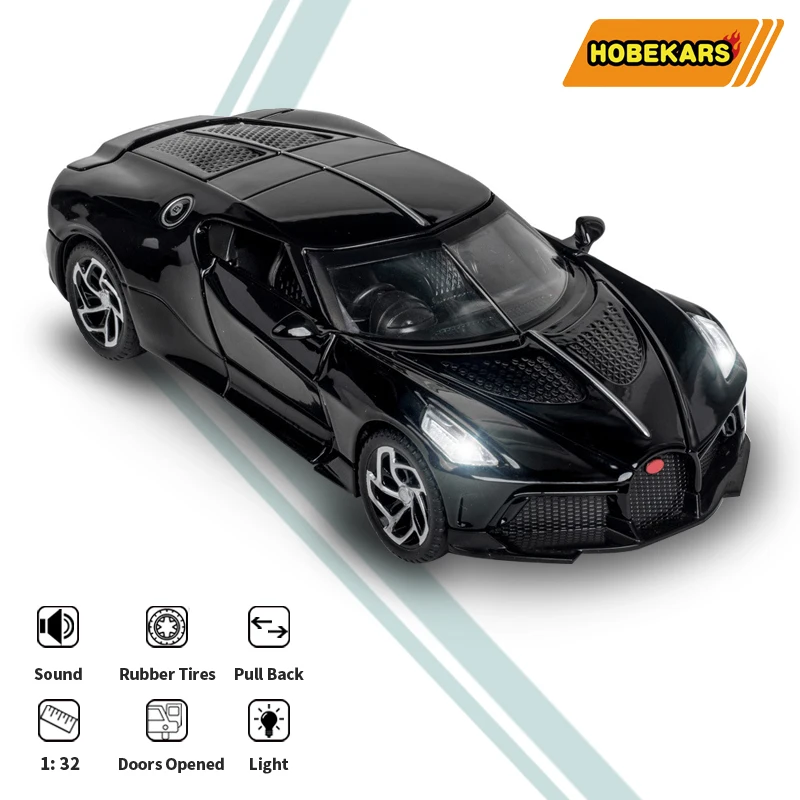 

HOBEKARS 1:32 Diecasts Model Car Toy Vehicles Simulation Metal Alloy Sport Car Sound And Light Pull Back Car Toys For Kids Gifts