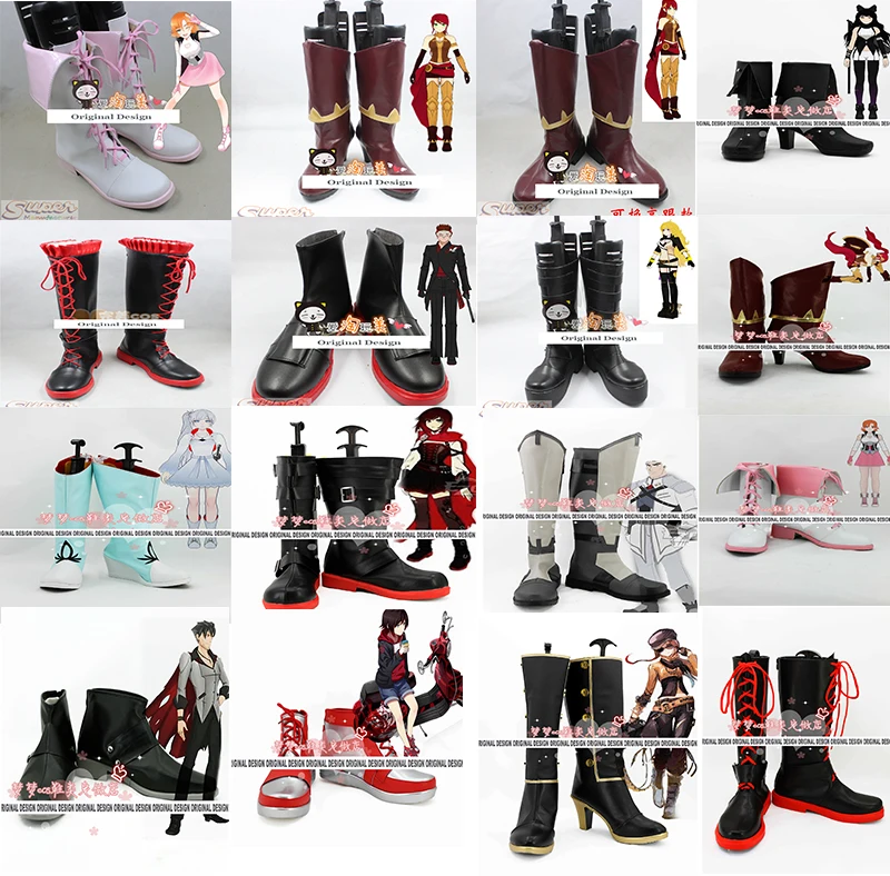 RWBY RUBY Rose Adam Nora Blake nepolitan Neptune изумрудная Роза группа персонажей аниме костюм для косплея обувь сапоги