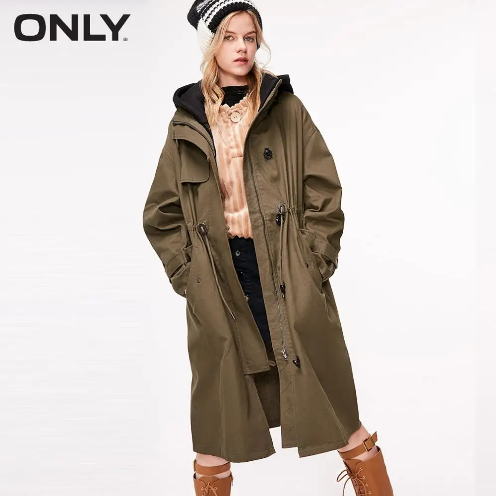 

2019 Women's Winter Detachable Lining Loose Fit Mid-length Cotton Coat | 119122511
