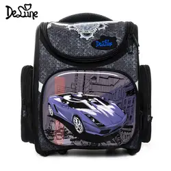 Delune/2019 новые школьные сумки с рисунком, рюкзак для мальчиков, дизайн автомобилей, детский ортопедический рюкзак для девочек, Mochila Infantil