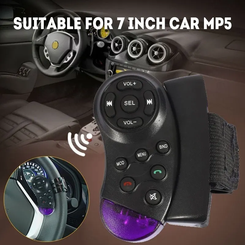 

Universal Steering Wheel Remote Control Car Mp5 Player Wireless 11-Key Durable Purple Car Remote Control