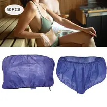 50Pcs Pack Disposable Non-Woven Bra Elastic Waistband Underwear Hotel Bath Travel Beauty Salon Camping Underwear Briefs Panties