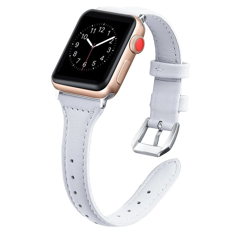 Slim Genuine Leather Band for Apple Watch 5 40mm Watchband Iwatch 5 4 3 38mm 42mm 2