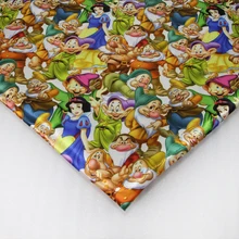 50*140 см сатиновая ткань с рисунком принцессы из мультфильма для детского постельного белья, домашний текстиль для шитья, украшения куклы, c1261