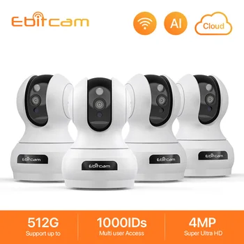 

Ebitecam 4mp CCTV Camera Security System AI Cloud Wireless IP Camera Wifi Indoor IP Camera Wifi SD Card Surveillance Cameras