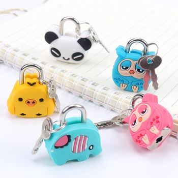 

1PC Creative Cartoon Kawaii Animals Luggage Bag Metal Lock Journal Diary Book Lock File Holder Accessories