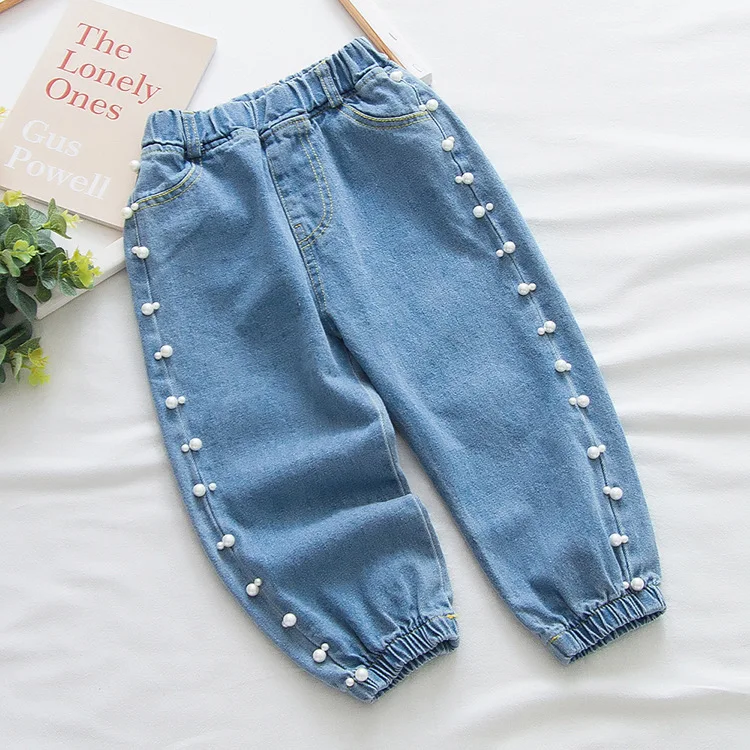 

Girl'S Jeans Loose-Fit Spring And Autumn 2019 Baby Autumn Clothing New Style CHILDREN'S Trousers Korean-style Legs Bloomers Trou