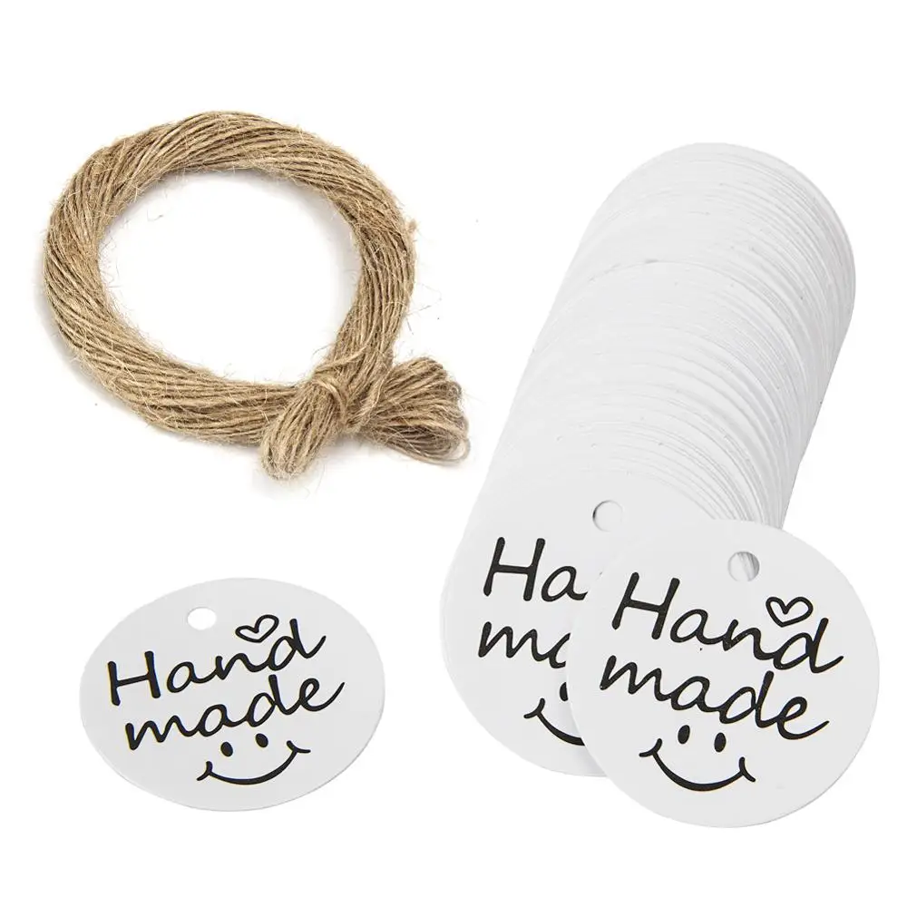 Kraft Paper Gift Tags kraft paper tags packaging labels Thank You For Celebrating With Us Labels Handmade For Wedding Party Decoration Packaging Hang Paper 100Pcs