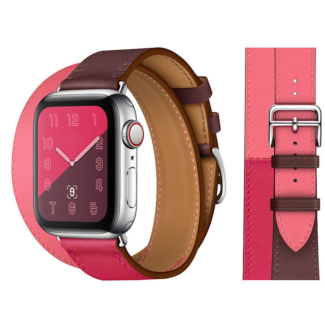 tour for Apple watch band 44mm 40mm 45mm 41mm 42mm 38mm 44 45 mm Genuine Leather bracelet iWatch serie 3 4 5 se 6 7 strap