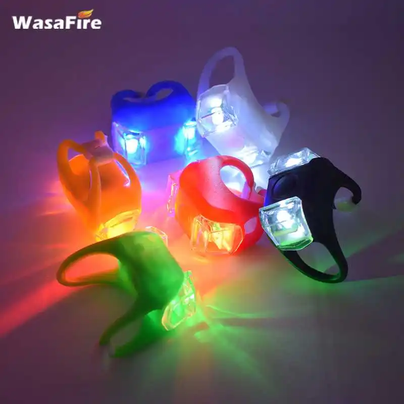 LED Bicycle Front//Rear Tail Lamp Safety Bike Flash Light Warning Lamp Silicone