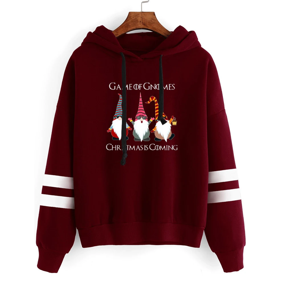  Funny Game of Gnomes Hoodies Women Harajuku Christmas Is Coming Snow Sweatshirt Gothic Woman Print 