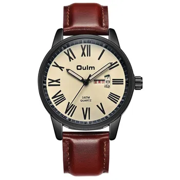 

Man Watch 2020 OULM Watches Fashion Blue Watch Luxury Waterproof Quartz Mens Watches Mens Wristwatch Leather reloj para hombre