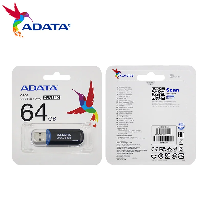 ADATA USB 2.0 Flash Drive C906 Memory Stick 8GB 32GB 64GB USB Storage Disk Mini Portable U Stick For Computer usb flash drive flash drive