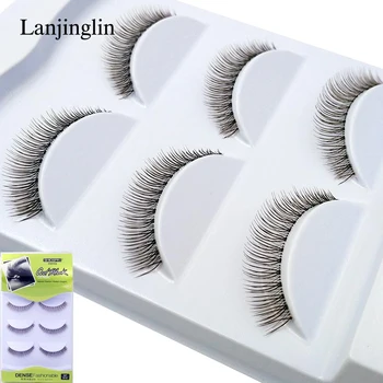 

LANJINGLIN 3 Pairs Natural False Eyelashes Makeup Fake Eye Lashes Mink Eyelash Extension Hand Made Faux Cils #810