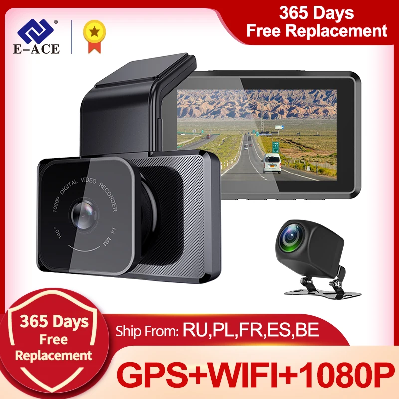 E ACE B05 Автомобильный видеорегистратор 3 0 дюймов Мини Wifi FHD 1080P с gps трекером и