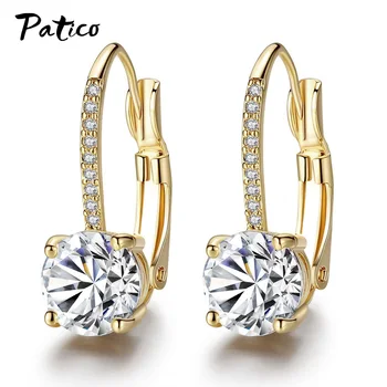 

New 2020 Arrivals Boutique 925 Sterling Silver Women Piercing Drop Earrings Claws Design Shinning Cubic Zircon Jewelry