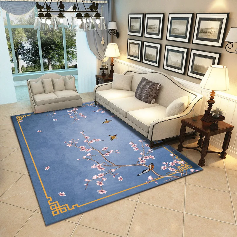 Китайский стиль цветок птицы 3D ковер для гостиной спальни коврик для дивана большие ковры для учебы/прикроватные/Прихожая домашний коврик