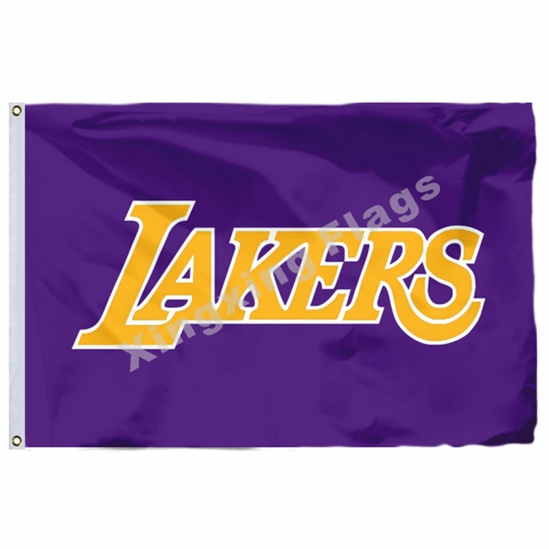 B2 Флаг Лос-Анжелес Лейкерс 3фт X 5фт полиэстер баннер «Lakers» Летающий Размер № 4 90X150 см пользовательский флаг - Цвет: B2