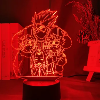 

Team 7 3d Lamp Naruto Uzumaki Kids Led Anime Night Light Kakashi Hatake Child Bedroom Decor Colorful Nightlight Sasuke Uchiha