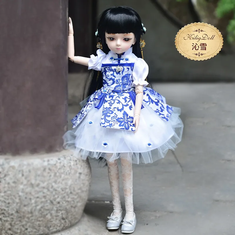360 градусов вращения куклы с подвижными суставами 45 см BJD куклы с ручной работы платье DIY Макияж кукла изменить глаза волосы Reborn кукольный подарок для девочек - Цвет: could not change eye
