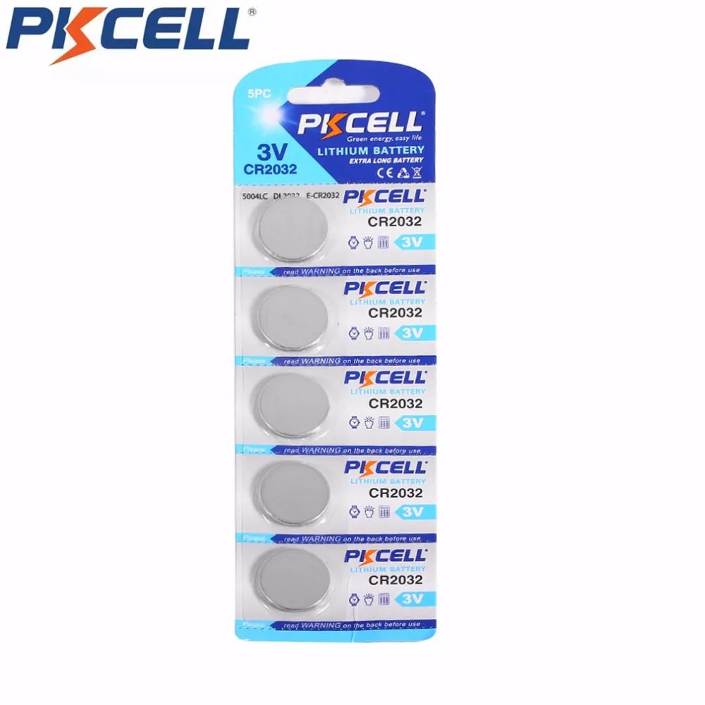 

5Pcs/Set CR2032 3V 220mAh Button Cell Battery Environmental Protecting Lithium Button Batteries For Watches Toys Calculator