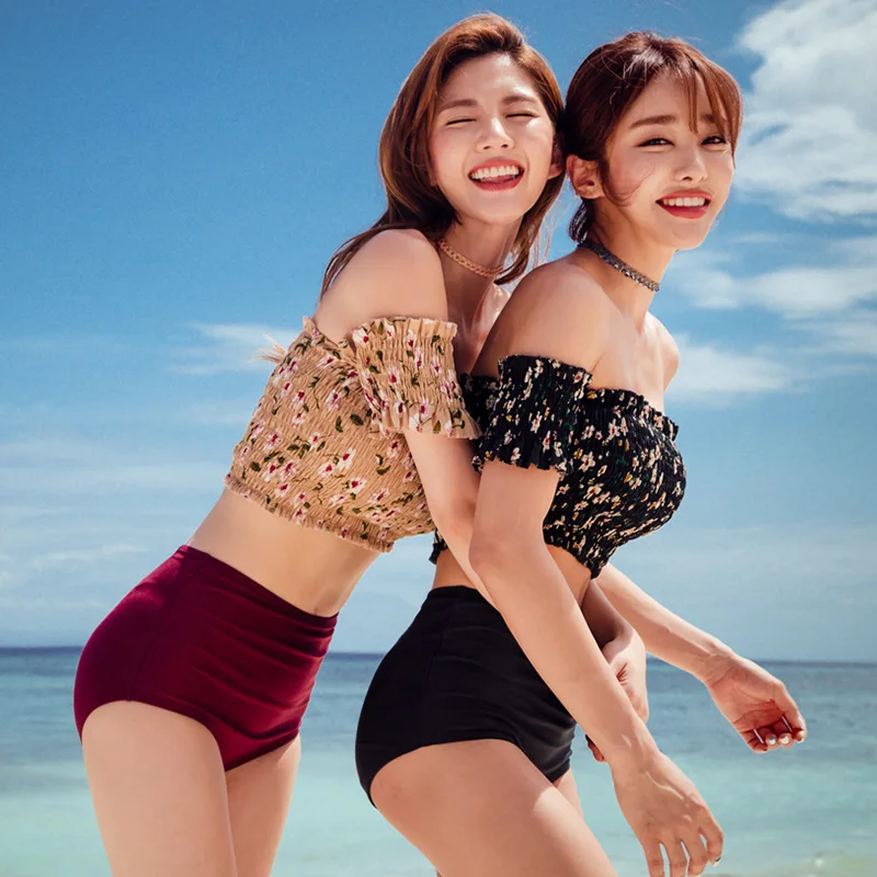 

Korean-style 2019 New Style Sexy Bikini Bathing Suit Women's Fashion Slimming Push up Split Type High-waisted Hot Springs Swimwe