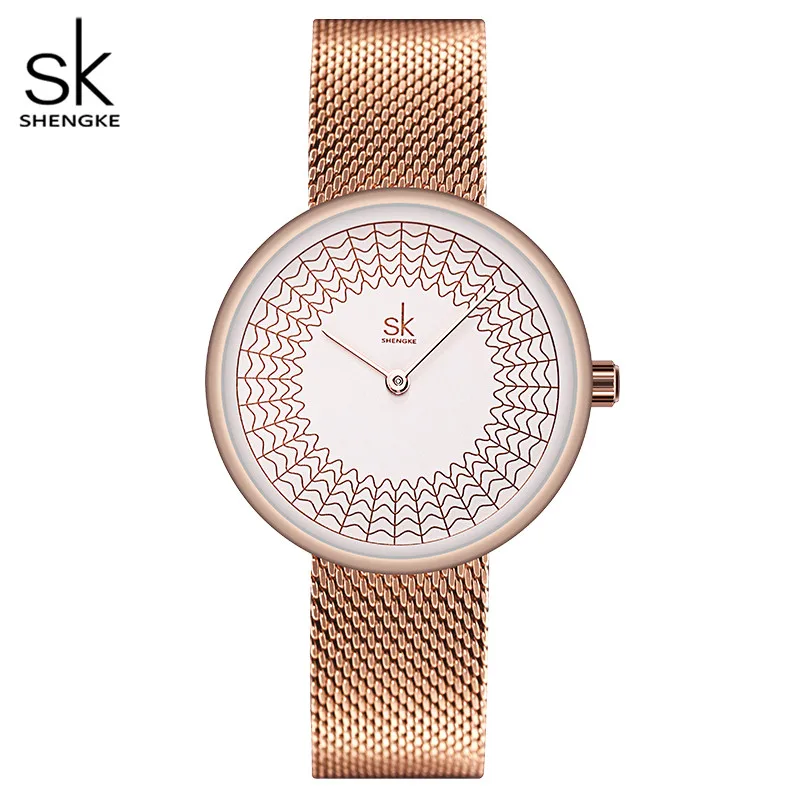 Minimalist Watch Shengke Wrist Watch Women Fashion Stainless Steel