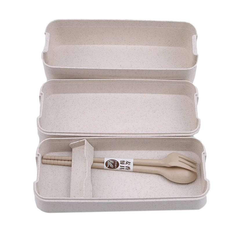 Portable Multilayers Plastic Food Container Kitchen Lunch Box Kids School Portable Bento Box Fit Hiking Camping Kitchen Supplies