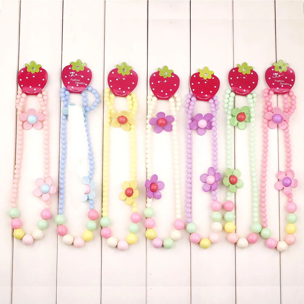 

Spring And Summer New Style CHILDREN'S Necklace Candy Color Beaded Bracelet Sub-Necklace Top Grade Accessories CHILDREN'S Orname