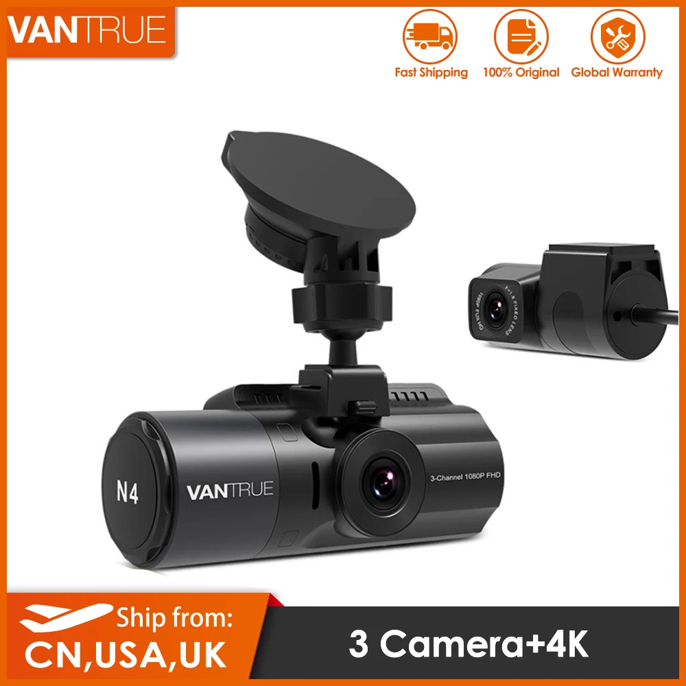 

Vantrue N4 Dash Cam 4K 3-Channel Way Car Video Recoder Dash front and rear Camera with Infrared Night Vision for DVR Car Taxi