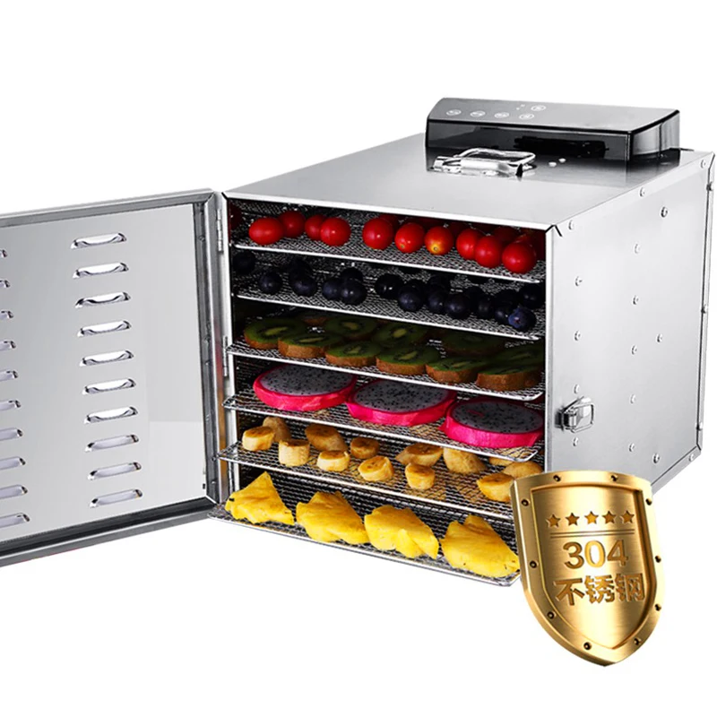 

6 Trays Fruit Drying Machine Stainless Steel Food Dehydrator Commercial Vegetable Dryer Herb Meat Snack Dehydration 110V 220V