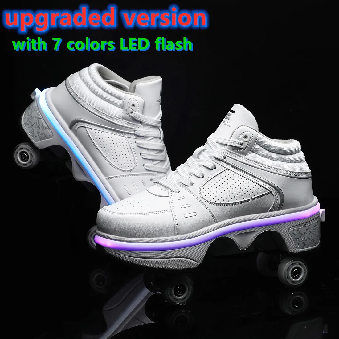 patroon Proberen ondergronds Deformation Shoes Four Wheels Rounds Running | Roller Shoes Casual Sneakers  - Shoes - Aliexpress