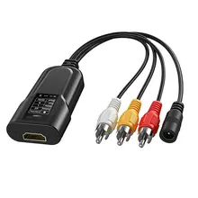 Adaptateur convertisseur Audio/vidéo AV, compatible HDMI vers rca, compatible NTSC PAL, pour XBOX, PS3, PS4, TV, STB, VHS, VCR, appareil photo, DVD