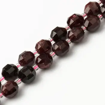 

Natural Stone Faceted Red Garnet Gemstones Cut Small Round Beads For DIY Jewelry Making Necklace Bracelet Accessories Supplies