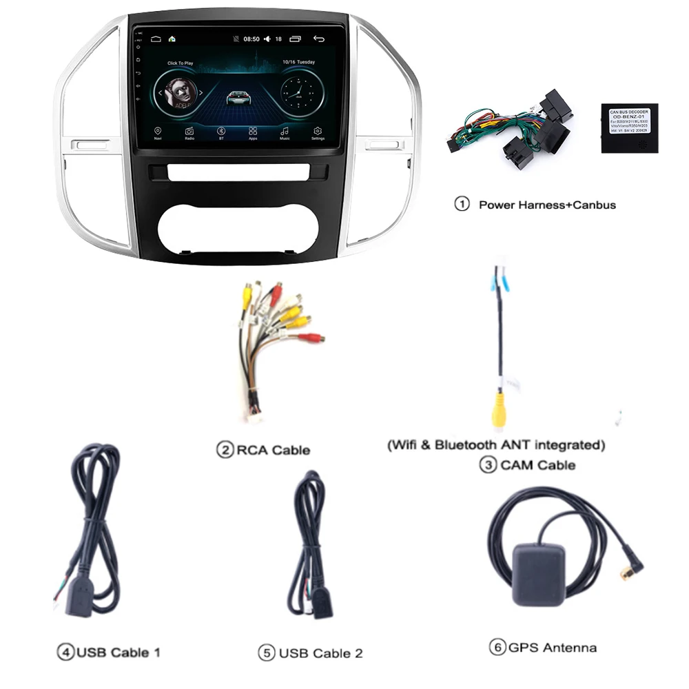 Для Mercedes Benz W447 Vito 3 2014 2020 двойной Din 10 1 &quotАвтомобильный мультимедийный плеер Android