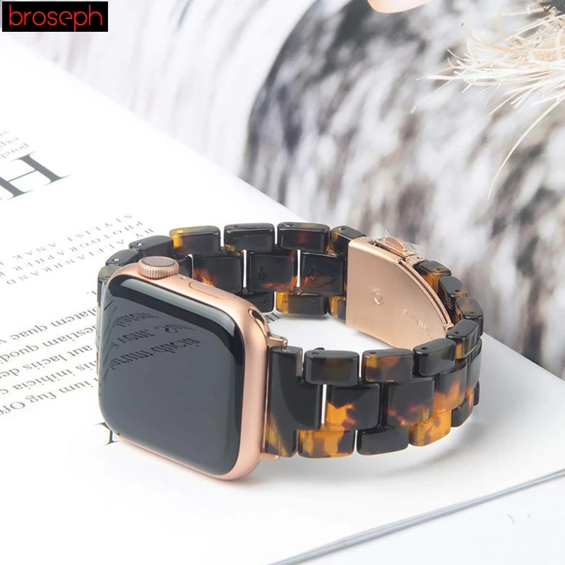 Ремешок из смолы для iwatch 4 Band 44 мм 40 мм Push-браслет на кнопке для Apple Watch Series 4 3 2 1 часы браслет Ремешки для часов