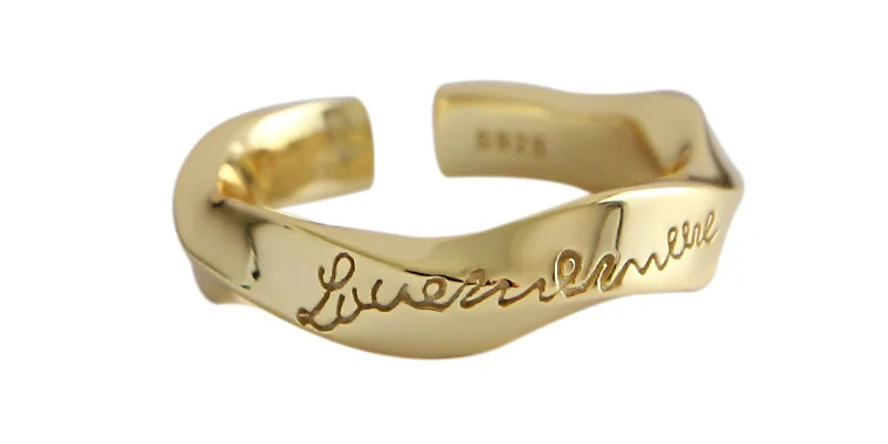 Peri'sBox Mobius полосы кольцо из стерлингового серебра 925 неправильной формы волны кольца для женщин Love Me более резное кольцо Instajewelry