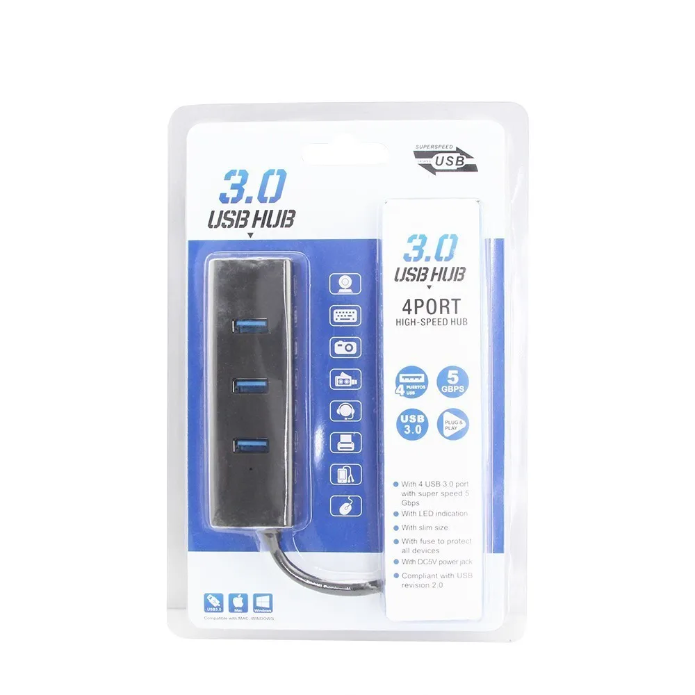 CHUYI usb-хаб 3,0 4 порта USB 3,0 концентратор разветвитель с интерфейсом питания высокоскоростной 5 Гбит/с USB Hab адаптер для ПК Аксессуары