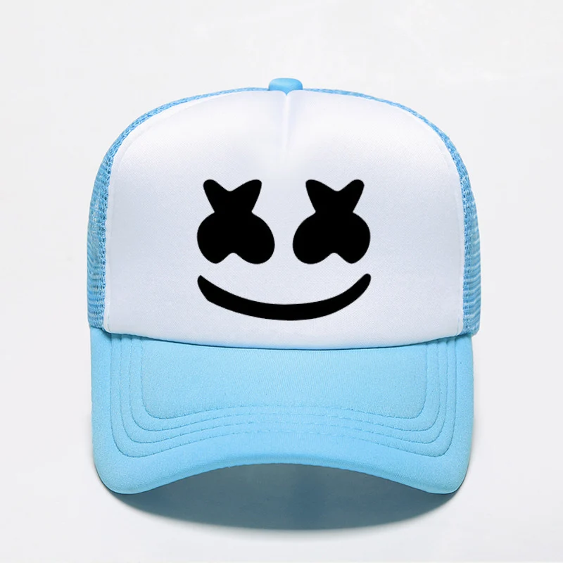 Бейсбольная кепка Marshmallow для мужчин и женщин со смайликом шляпы от солнца модные DJ Bone в стиле панк хип-хоп Уличная дышащая Кепка s TG0104 - Цвет: Sky blue
